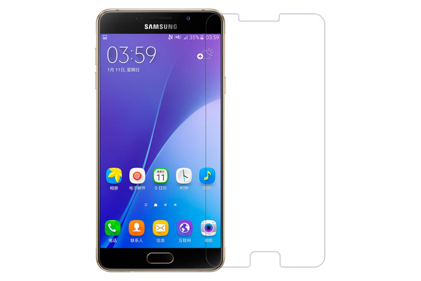Защитное стекло с полной проклейкой на Samsung A710  Прозрачное, артикул 00729 — запчасть GSM28.RU