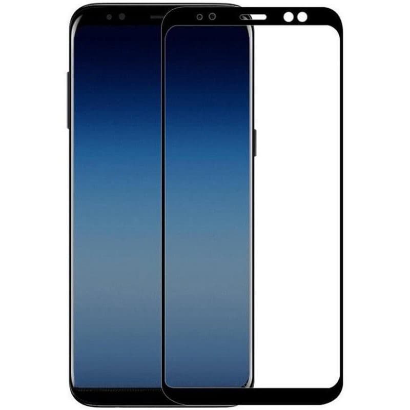 Защитное стекло 5D с полной проклейкой на Samsung A730 A8+ 2018 Черное, артикул 00743 — запчасть GSM28.RU